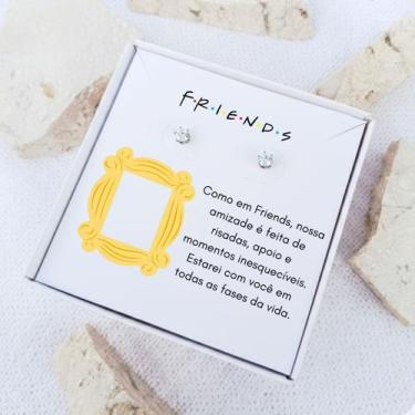 Imagem de Brinco ponto de luz de aço + Caixa presente Friends - Tws Acessórios