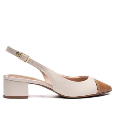 Imagem de Sapato Feminino Beira Rio Bico Fino Napa Turim Off White, Off white, 3