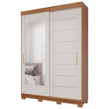 Imagem de Guarda Roupa Lia 2 Portas Correr com Espelhos Pés MDF - Panan, Cinamom