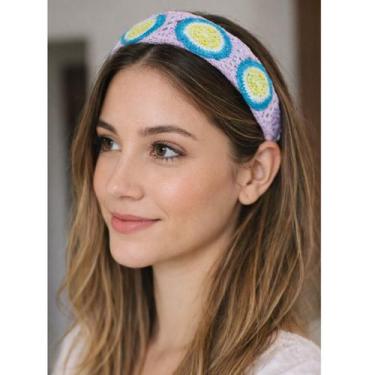 Imagem de Tiara De Cabelo Larga Em Crochê Artesanal - Lika Bijuterias, MODELO 03