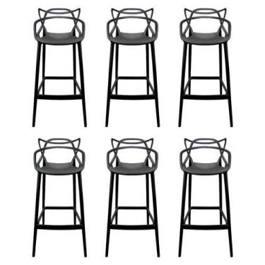 Imagem de KIT - 6 x Banquetas altas Masters Allegra - Preto - Universal Mix