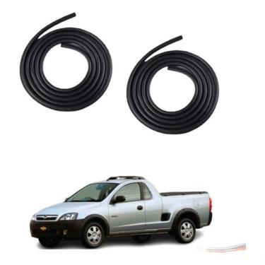 Imagem de Par de Borracha de Porta Automotiva Preta com Aba Montana G1 Chevrolet 2003 a 2010 Uniflex