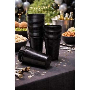 Imagem de Copo Descartável Para Festa 200ml Cores 50 Un. Cor:Preto - Bello Festa