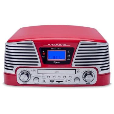 Imagem de Toca Discos Vitrola Raveo Harmony BT - Bluetooth, CD, MP3, USB e SD Re