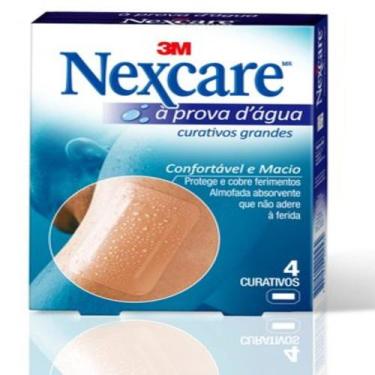 Imagem de Curativo Nexcare À Prova D'Água Tamanho Grande com 4 Unidades