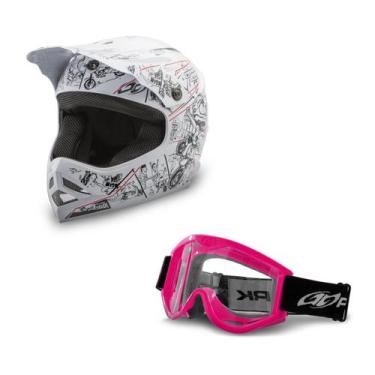 Imagem de Capacete Motocross Infantil Pro Tork Cartoon Racing + Óculos Pro Tork 