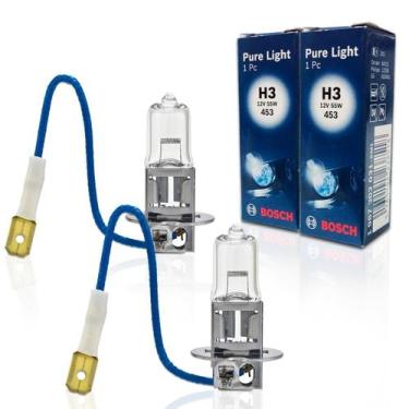 Imagem de Kit Par Farol Para Carro H3 Pure Light 12V 55w ( Pk22s ) Halógena Lâmp
