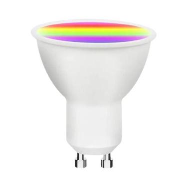 Imagem de Lâmpada LED GU10 RGB Inteligente Com Wi-Fi, Dimerizável, Controle Por 