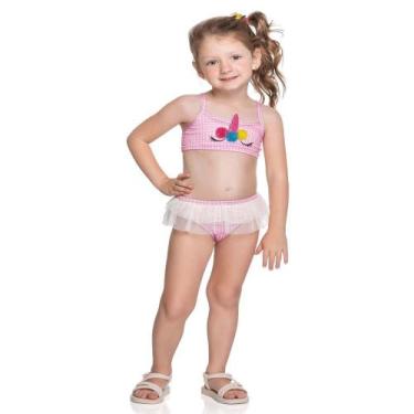 Imagem de Biquíni Top Infantil Unicórnio Tule Proteção UV 50+ Elian, 2