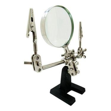 Imagem de Lupa Com Suporte Garra Pinça Lupa Aumento 3 X Hikari Hl-s10