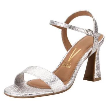 Imagem de Sandália feminina salto grosso vizzano 6517200, Prata, 38