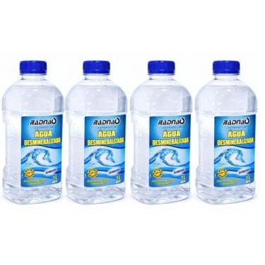 Imagem de Kit 4L Agua Desmineralizada Radiador e Bateria 1 Litro - RADNAQ