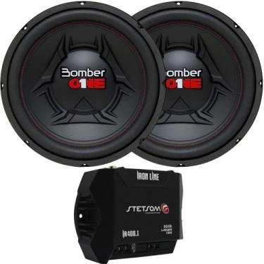 Imagem de Kit Módulo Stetsom IR400.1 400W 1 Canal 2 Ohms + 2 Subwoofer 12 Bomber