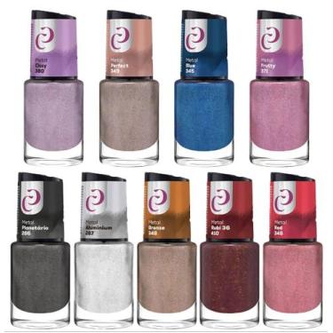 Imagem de Kit Esmaltes Cora Linha METAL 09 Cores Dvs