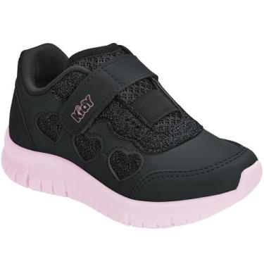 Imagem de Tênis Infantil Kidy Ultra Flex 445-1038, 32, Preto, Rosa