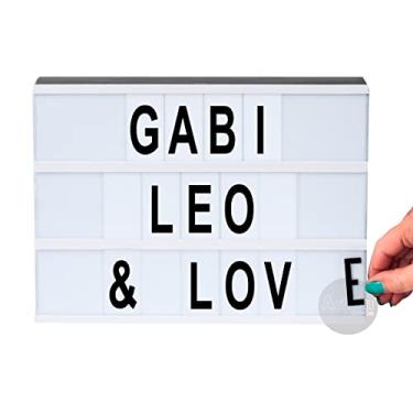 Imagem de Importado Luminária Letreiro Caixa De Luz - 96 Slides - Luminária Decorativa - Plástico - Branco - 20cm x 15cm x 4cm