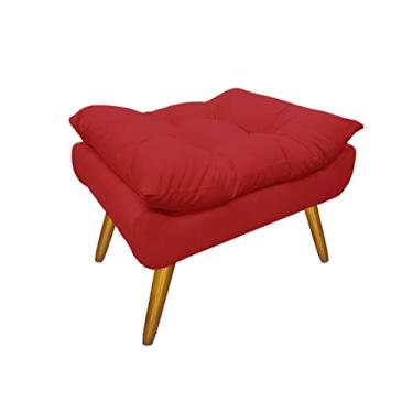 Imagem de Puff Banco Estofado Decorativo Para Quarto Closet Karen Suede Vermelho - DL Decor