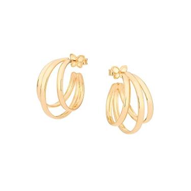 Imagem de Brinco Rommanel Banhado Ouro Argola Com Três Aros Ana Hickmann 526687