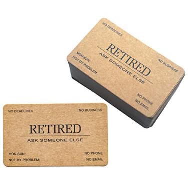 Imagem de RXBC2011 Cartões de visita aposentados papel Kraft presente divertido aposentadoria (pacote com 100/sem capa) para homens aposentados, mulheres, colegas de trabalho, funcionários, chefe, amigo, colegial