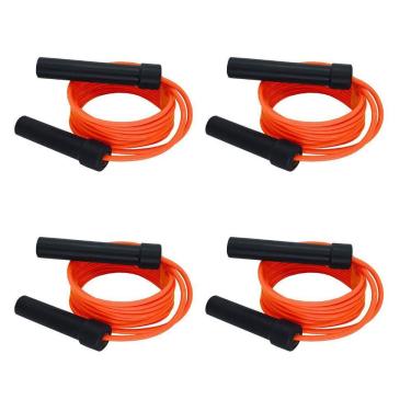Imagem de Kit 4 Cordas de Pular Regulável com Rolamento Laranja Spank