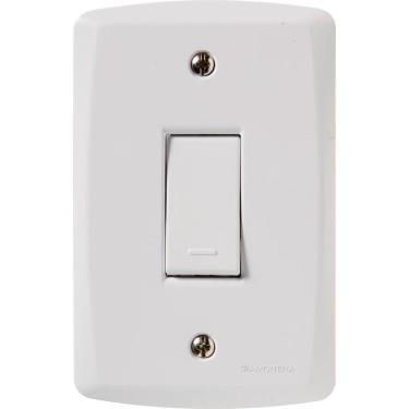 Imagem de Conjunto 4x2 com 1 Interruptor Simples 10 A 250 V Tramontina Lux2 Branco Tramontina