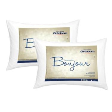 Imagem de Jogo 2 Travesseiros De Algodão Barato Ortobom Macio Bonjour