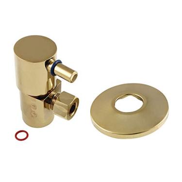 Imagem de Kingston Brass CD43302DLK 1/2" IPS x 3/8" O.D. Cartucho de disco rígido de cerâmica anti-apreensão Deluxe com flange, latão polido