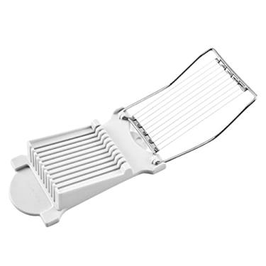Imagem de Fenteer Cortador de carne para almoço 10 fios de corte de aço inoxidável para ovos alimentos macios Queijo Frutas Cortador de sushi Dispositivo de fatia de carne enlatada - Branco