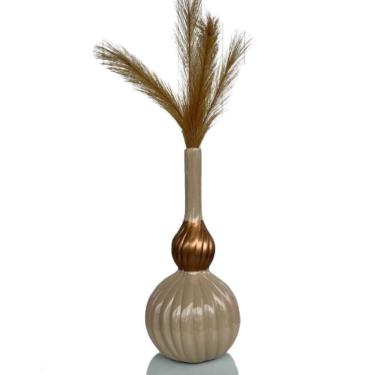 Imagem de Decoração mesa sala vaso garrafa alto luxuoso cobre decor