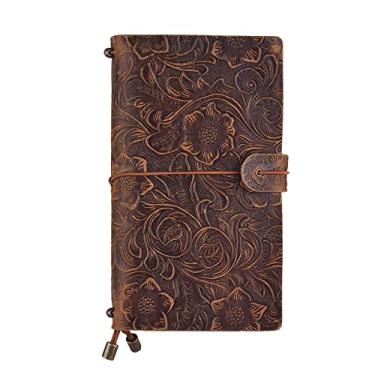 Imagem de Caderno de capa dura vintage espiral de couro falso caderno escolar material de escritório caderno de negócios para estudantes fazendo anotações, marrom S, 1 peça