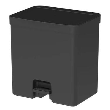 Imagem de Lixeira com Pedal e Aro Interno 20 Litros OU Trium Preto Fosco