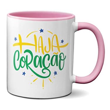 Imagem de Caneca Brasil Verde Amarelo Copa Do Mundo Haja Coração (Rosa)