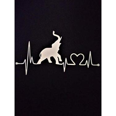 Imagem de Adesivo decalque de vinil de elefante de linha de vida Chase Grace Studio | Branco|Caminhões de carros SUVs Vans Laptops Paredes Vidro Metal|7,5" X 4" |CGS969