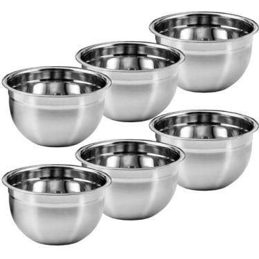 Imagem de Conjunto Jogo Saladeira 26cm Bacia Tigela Bowl Aço Inox 6 Peças - Haus