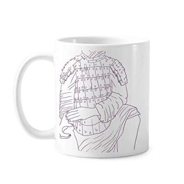 Imagem de Caneca chinesa de cerâmica para desenho de cerâmica de cerâmica guerreiro de terracota