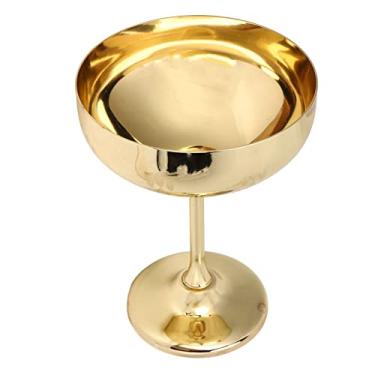 Imagem de Leftwei Taça de vinho tinto, cálice de champanhe de metal com toque confortável 304 aço inoxidável (taça de orelha de trigo banhado a ouro)
