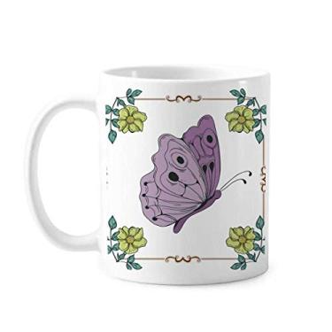 Imagem de Borboleta roxa com citação caneca cerâmica cerâmica xícara de café porcelana louça