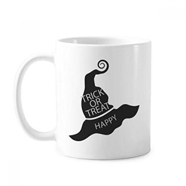 Imagem de Caneca de chapéu de bruxa preta de Halloween cerâmica xícara de porcelana de café louça