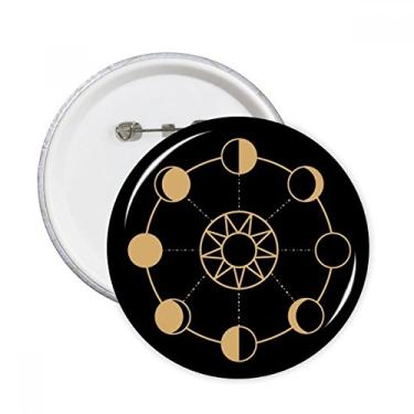 Imagem de Broche redondo com estampa de totem de sol e lua, 5 peças