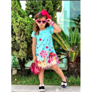 Imagem de Vestido Infantil Verão Em Crepe Estampado - Sublimado - Cherozinha