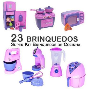 Imagem de Kit Infantil Forma Fue Geladeira Fogão Microondas Panela 23P - Zuca To