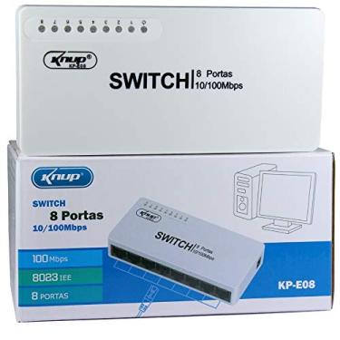 Imagem de Switch 8 Portas Kp-e08 Knup 10/100mbps Hub Rede Lan Ethernet Bivolt Branco