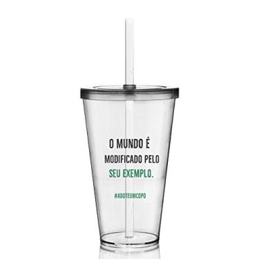 Imagem de 8 Copos Com Tampa e Canudo Eco Exemplo Verde