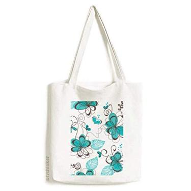 Imagem de Bolsa de lona com arte moderna e água-marinha, sacola de compras, bolsa casual