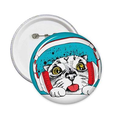 Imagem de Fone de ouvido vermelho branco protege gatos animais amantes de animais de estimação, emblema, emblema, acessórios, decoração, 5 peças