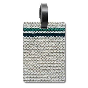 Imagem de Tecido de malha de linho cinza abstrata mala etiqueta cartão de bagagem etiqueta etiqueta bordado pendurado