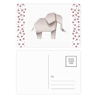 Imagem de Origami geométrico abstrato padrão elefante Natal flor celebração cartão postal cartão de bênção