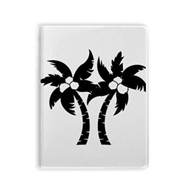 Imagem de Caderno de silhueta de planta de coqueiro preto, capa de goma