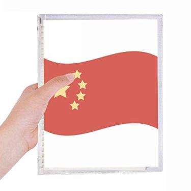 Imagem de Caderno de cinco estrelas com a bandeira da China, diário de folhas soltas recarregável