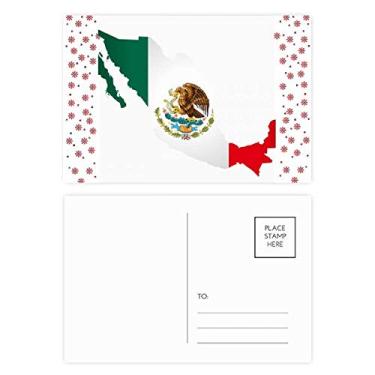 Imagem de Mapa do México Verde Vermelho Emblema Águia Comer Cobra Natal Natal Celebração Cartão Postal Bênção Cartão de Correio